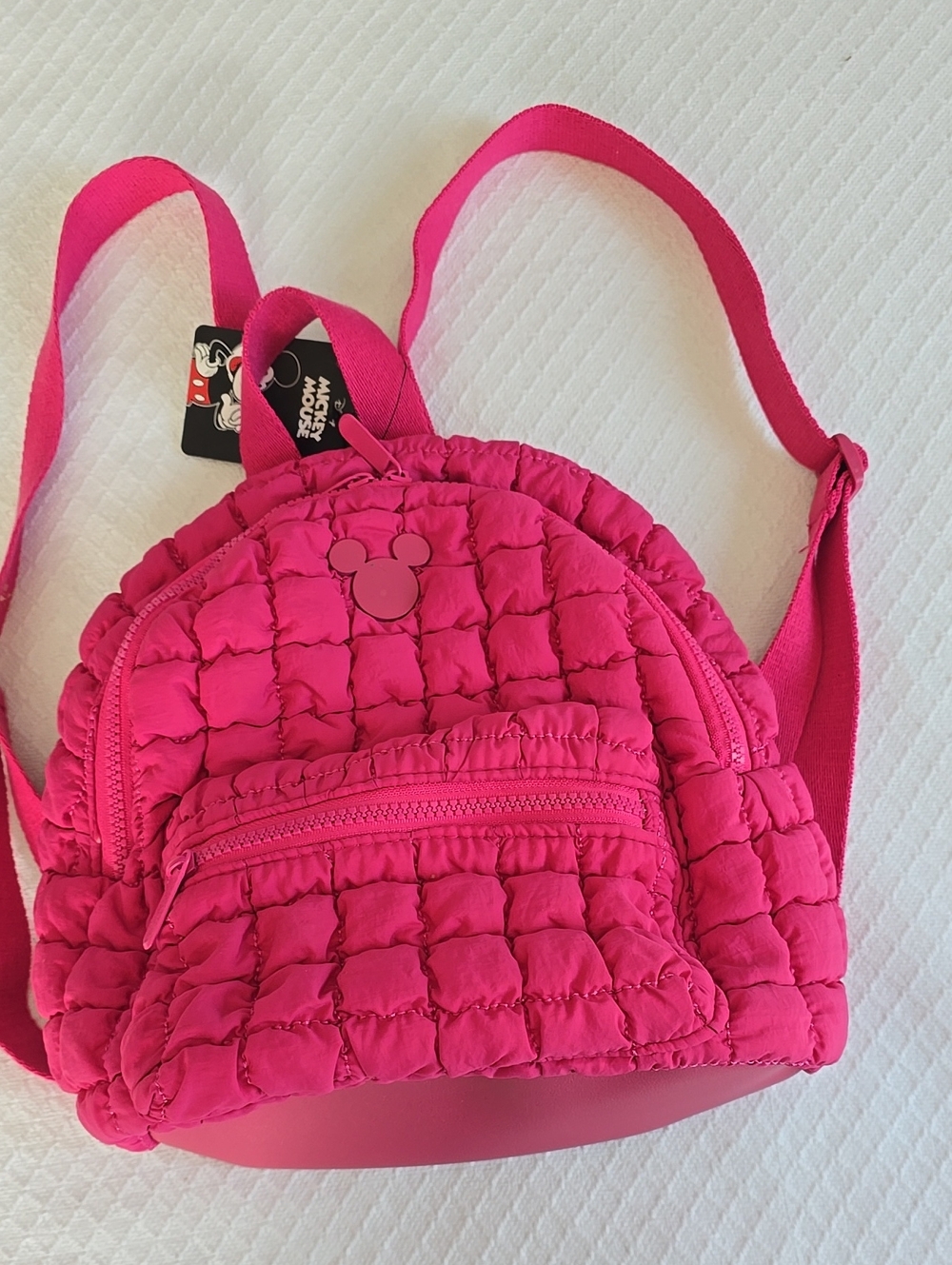 Disney Bioworld Mickey Mouse Pink Quilted Mini Backpack NWT